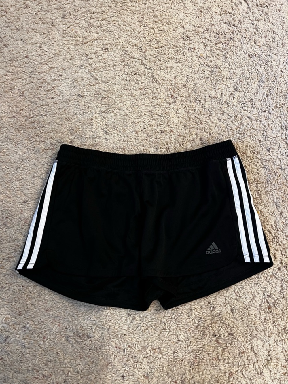 adidas Black Athletic Shorts with White Side Stripes